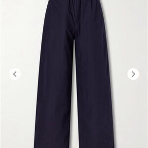 LESET Wide Leg High-Rise Pants in Navy